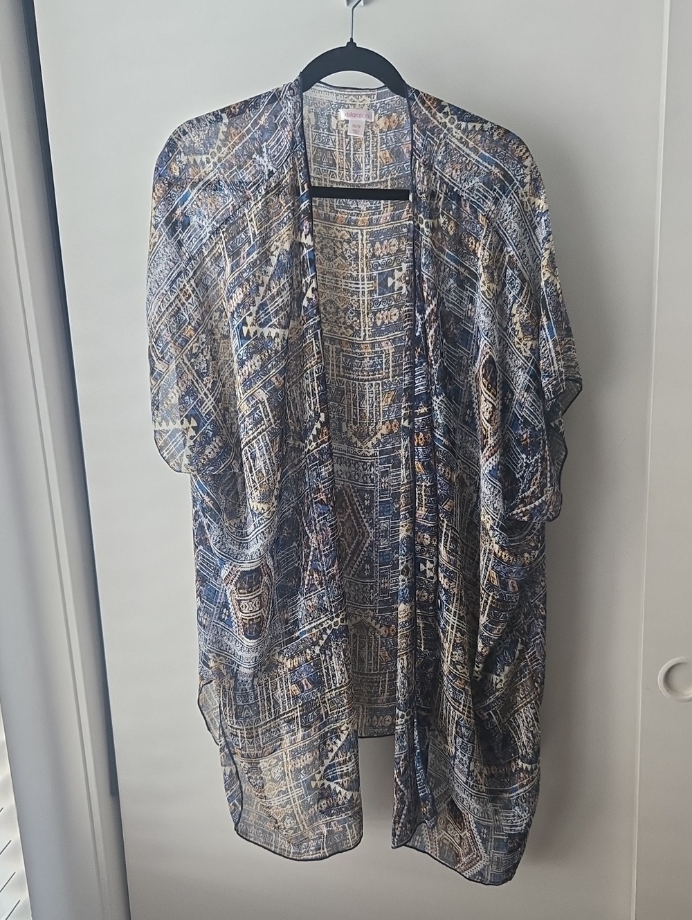 Blue and Gold Patterned Kimono